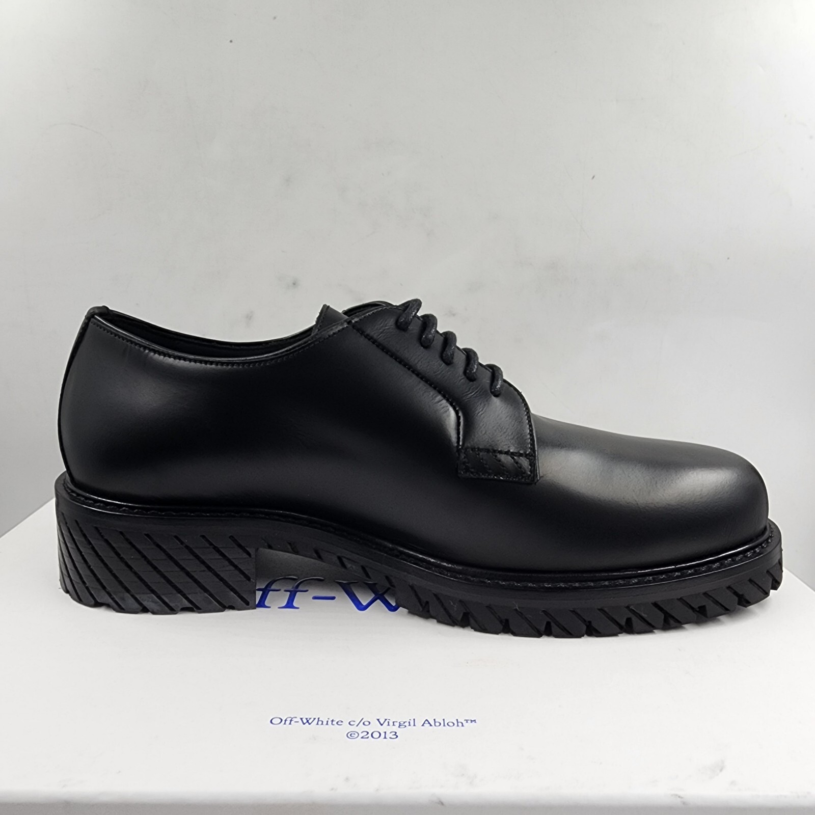 Off-White For Walking Leather Dress Shoes Men's 9US Black Round Toe Lace Up - Picture 14 of 18
