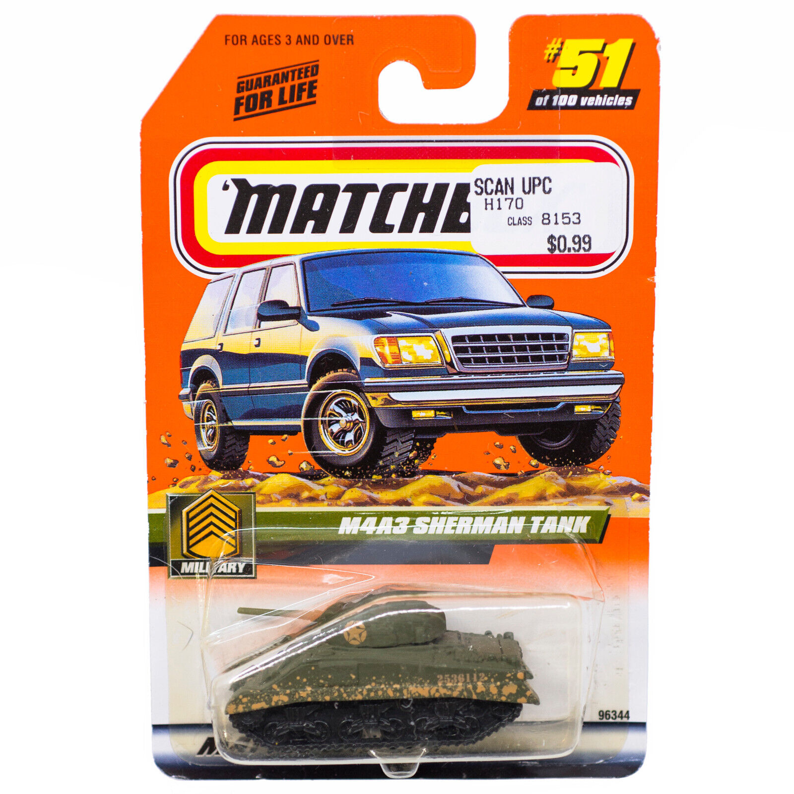 Matchbox #51 M4A3 Sherman Tank Green Military Series 2000 Matchbox #51 M4A3 Sherman Tank Green Military Series 2000