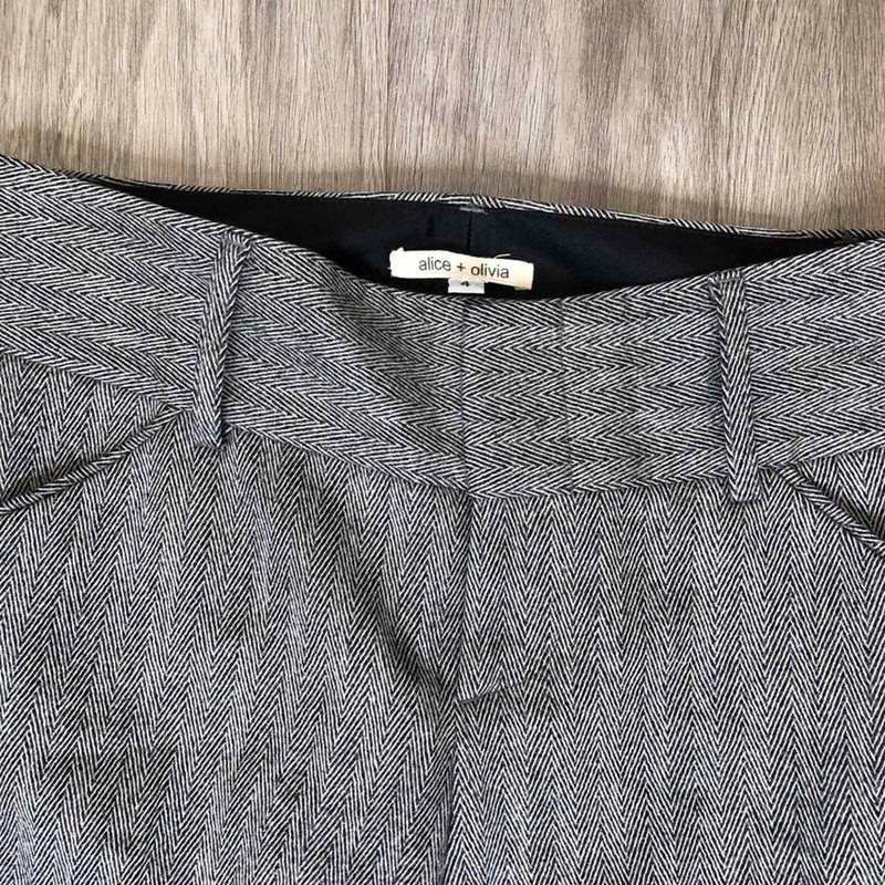Olivia Women's Gray Striped Flared Leg 