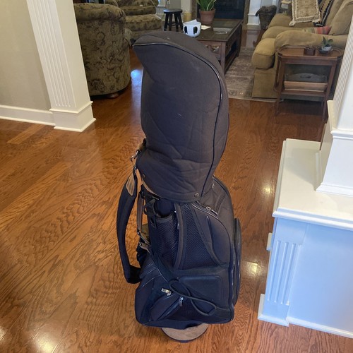 Knight Black 15-Way Cart/Carry Golf Bag ⛳w/Cover, Carry Strap & 10-Zip Pockets