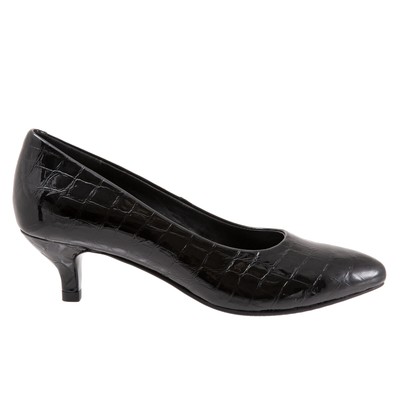 Женские черные узкие кожаные туфли-лодочки на высоком каблуке Trotters Kiera T1805-045