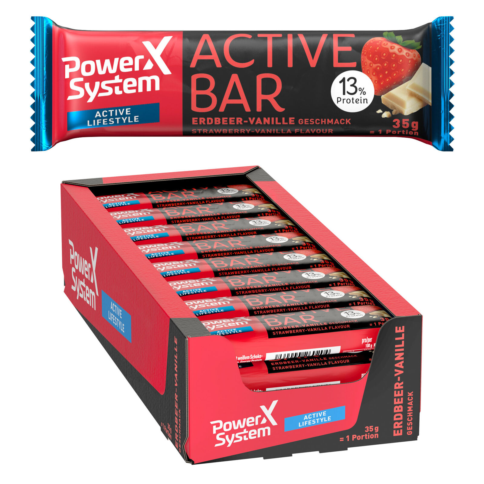 Power System Active Bar - 24 x 35g  Energie Riegel - Fitness Bar 