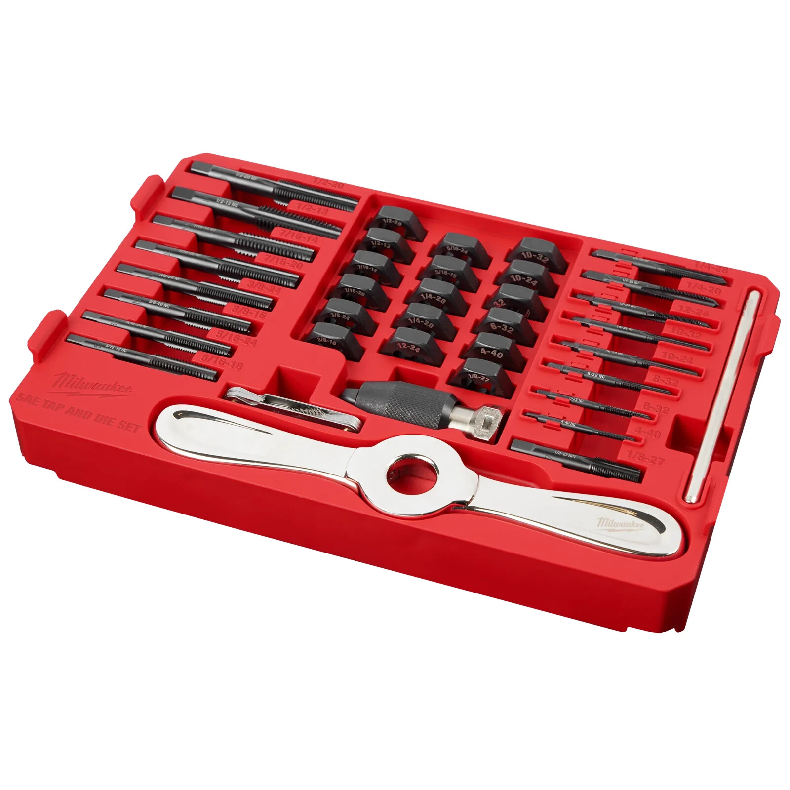 Milwaukee 49-22-5604 38PC SAE Tap & Die PACKOUT Set w/ Hex-LOK 2-in-1 Handle