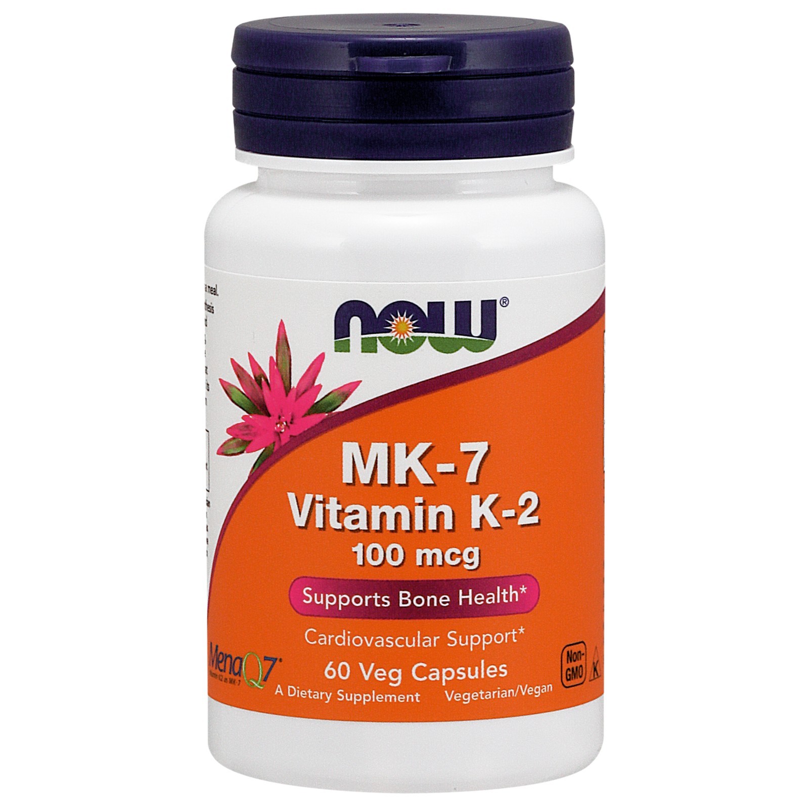 NOW Foods MK-7 Витамин К-2, 100 мкг, 60 растительных капсул