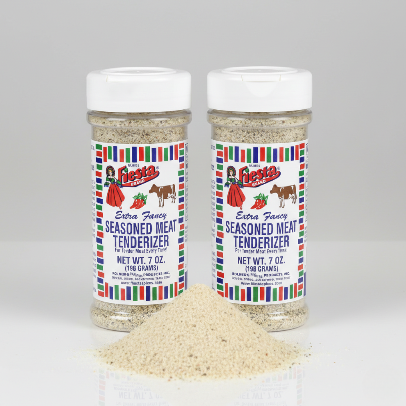 2 PACK Bolner's Fiesta Seasoned Meat Tenderizer 7 oz Bottles Extra Fancy
