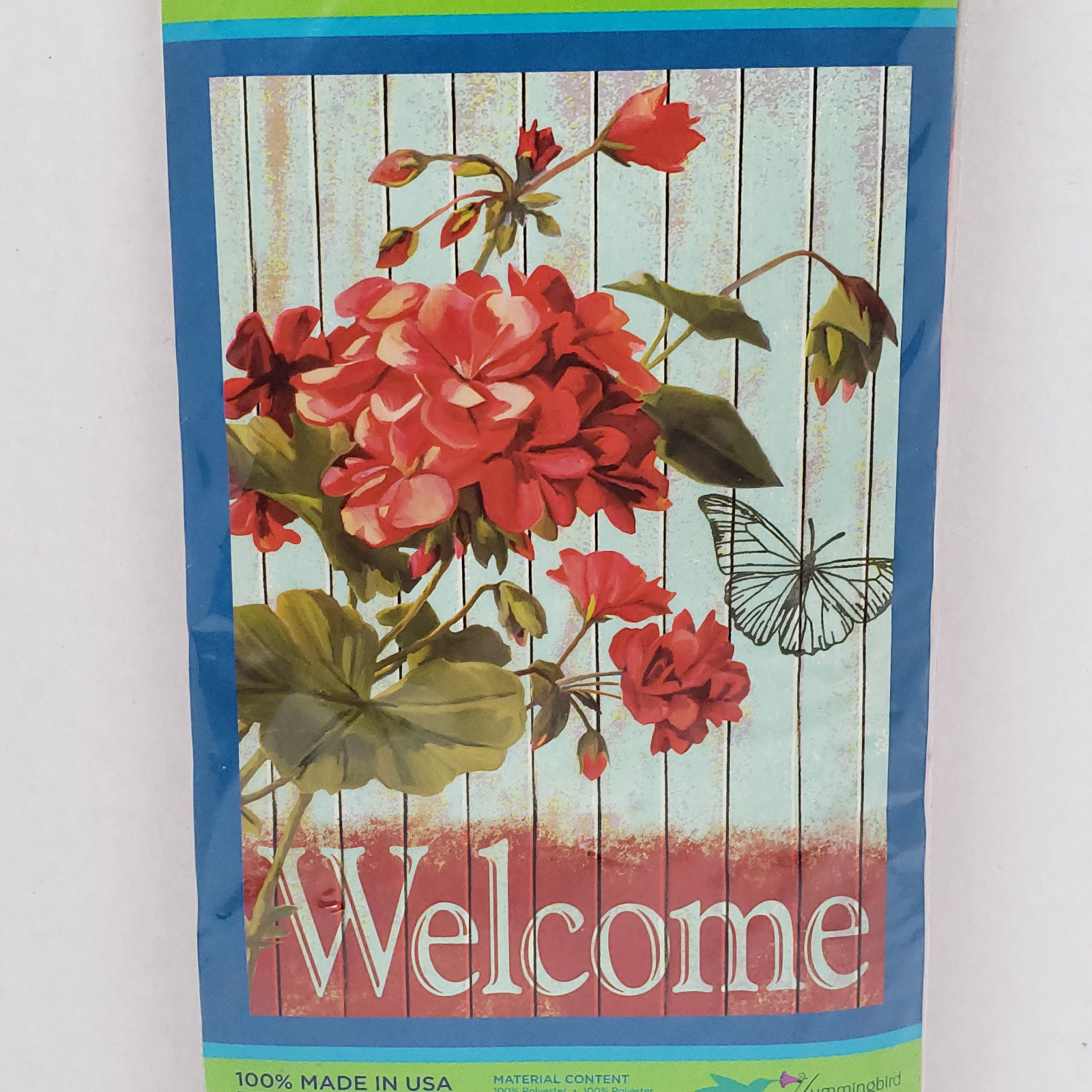 Hummingbird Haven Welcome Garden House Flag Flowers and Butterflies 28