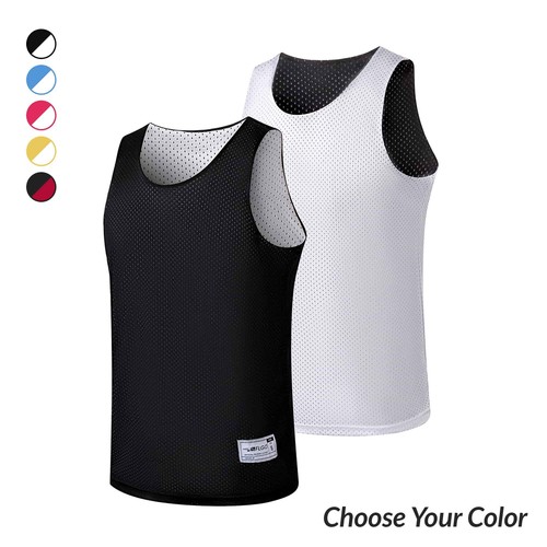 Mesh Tank Top Jersey, Reversible - Black/White