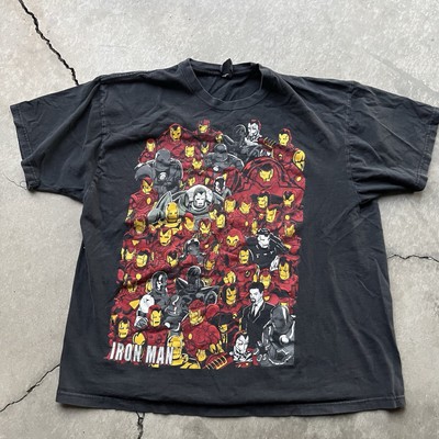 Y2K Iron Man Shirt Mens XL Black Marvel Mad Engine Comics
