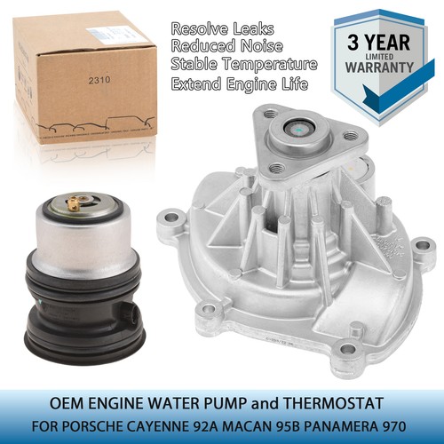 Engine Water Pump and Coolant Thermostat For Porsche Cayenne Macan 