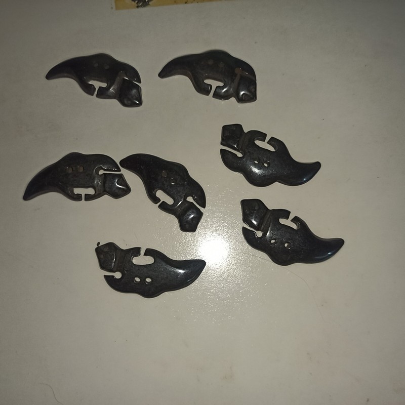 Eidesche Aus Knochen 1x Knopf Echte Knochenschnitzerei 35 Mm Bein 2-Loch Knopf 