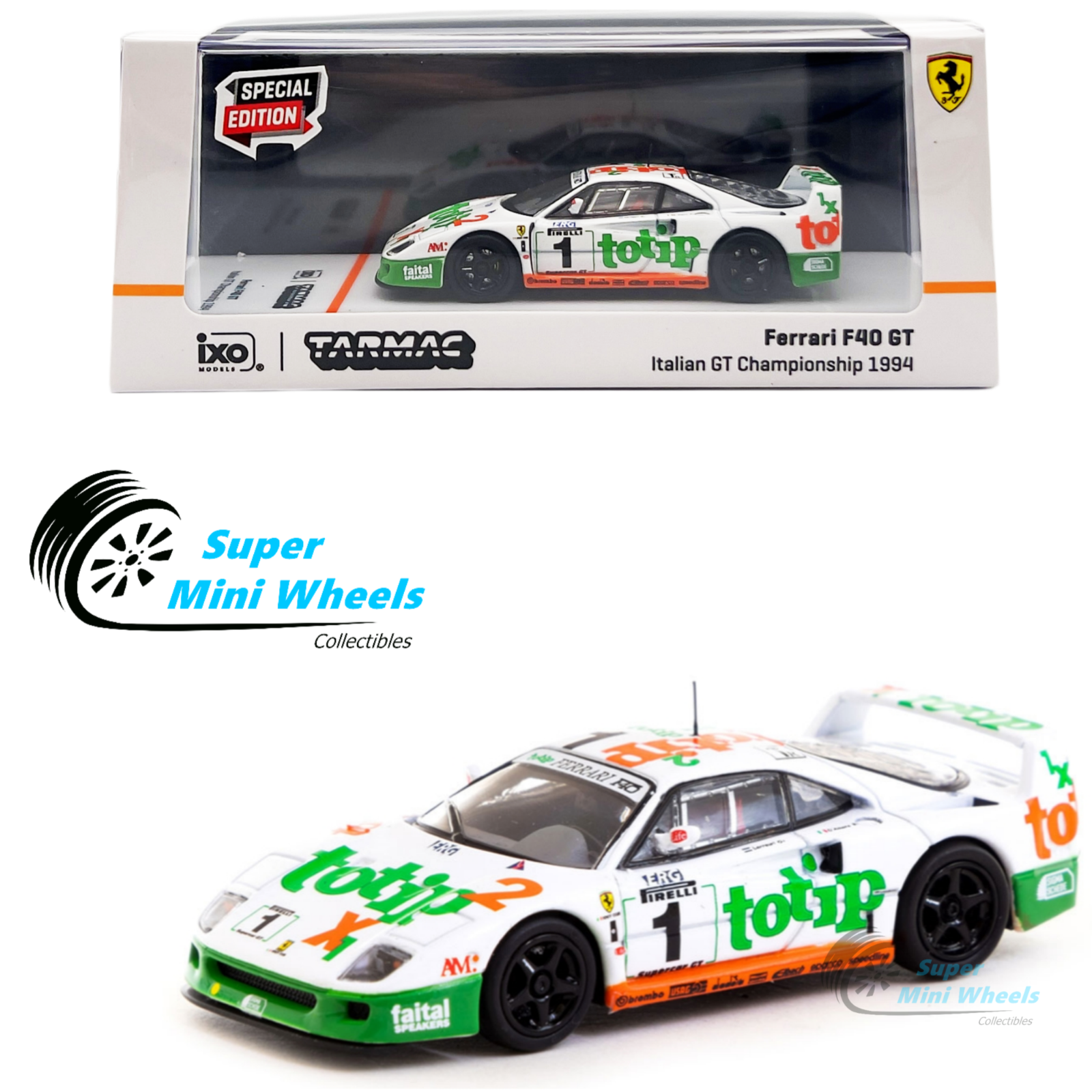 TARMAC iXO Ferrari F40 ホワイト 1/64 未開封 1/64 Tarmac Works Ferrari F40 Lightweight (White) Diecast