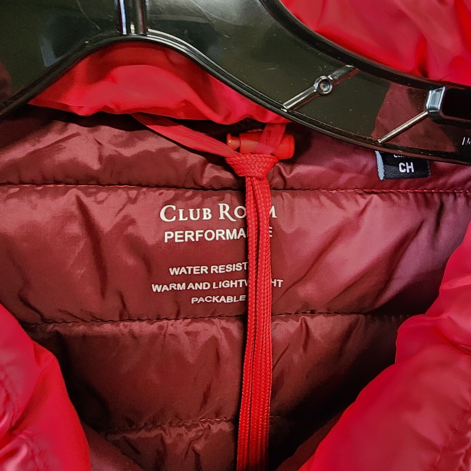 Club Room Quilted Packable Puffer Vest Men's S Red Stand Collar Full Zip Closure - Picture 6 of 15