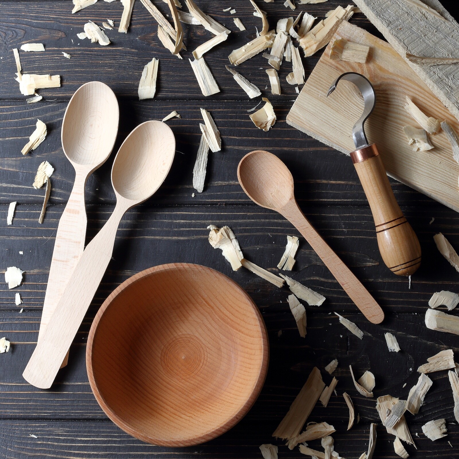 Spoon Carving Knife. Wood Carving Hook Tool for Spoon, Bowl Carving. Left Handed