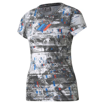 

Puma Bmw Mms Street Футболка с круглым вырезом и коротким рукавом Женские белые повседневные топы 5312, Белый