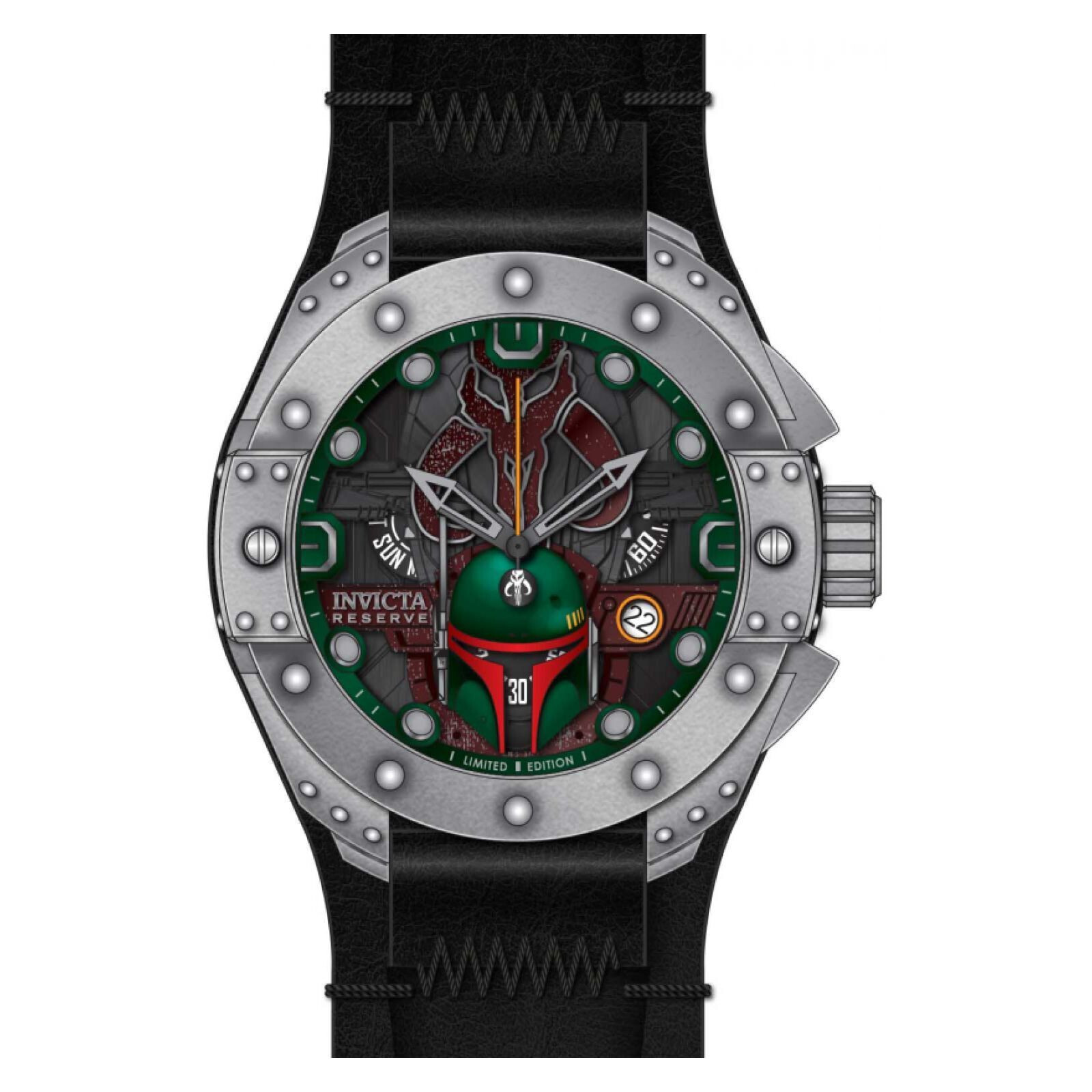 Pre-owned Invicta Boba Fett  Reserve Star Wars Watch 39754 - 52mm Custom Laser Branding