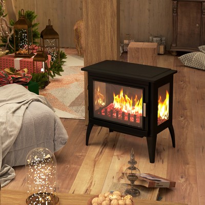 Stove With Realistic Flame, 1000w/1500w