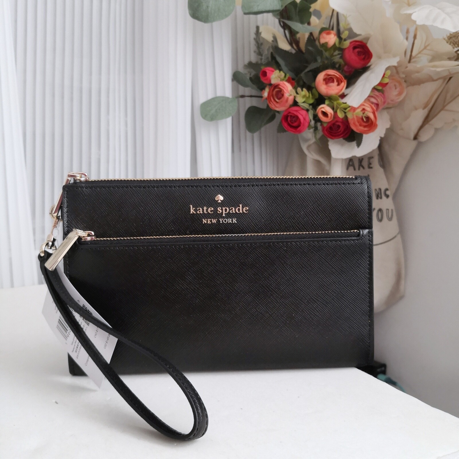 New Kate Spade Staci Medium Wristlet Black K6138 $149 | eBay