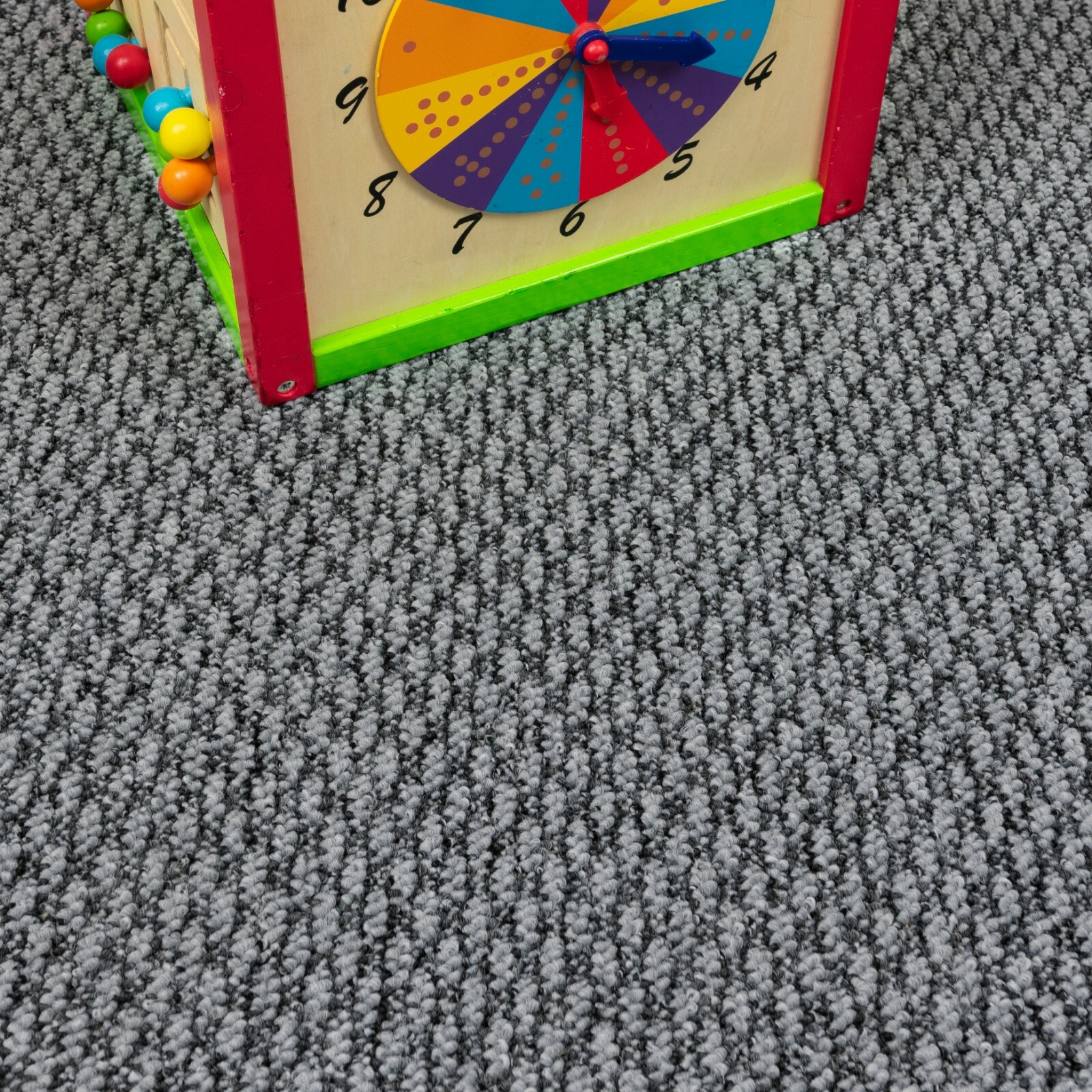 DURABLE Strong Berber Loop Felt Backed 4m Wide Light Grey Carpet