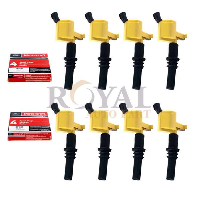 Set Of 8 Yellow Ignition Coils For Ford F-150 Expedition 4.6 5.4l 2005 Dg511