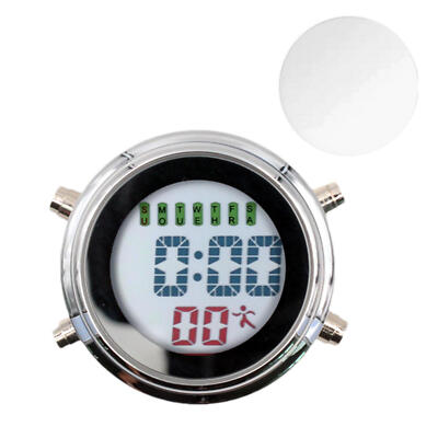 Bathroom Wall Clock Round Wall-Mounted Electronic Watch Waterproof Portable