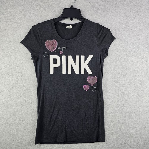 【新品未使用】deres secret heart shirt jacket Victoria's Secret PINK Womens Shirt Small Black Heart