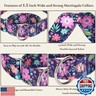 Martingale Dog Collar 1.5 Inch Wide - Bohemian Floral Print Adjustable Nylon No-Pull Training Collar for Large/XL Dogs, Heavy Duty Design for Walking, Hunting and Outdoor Activities (XL)