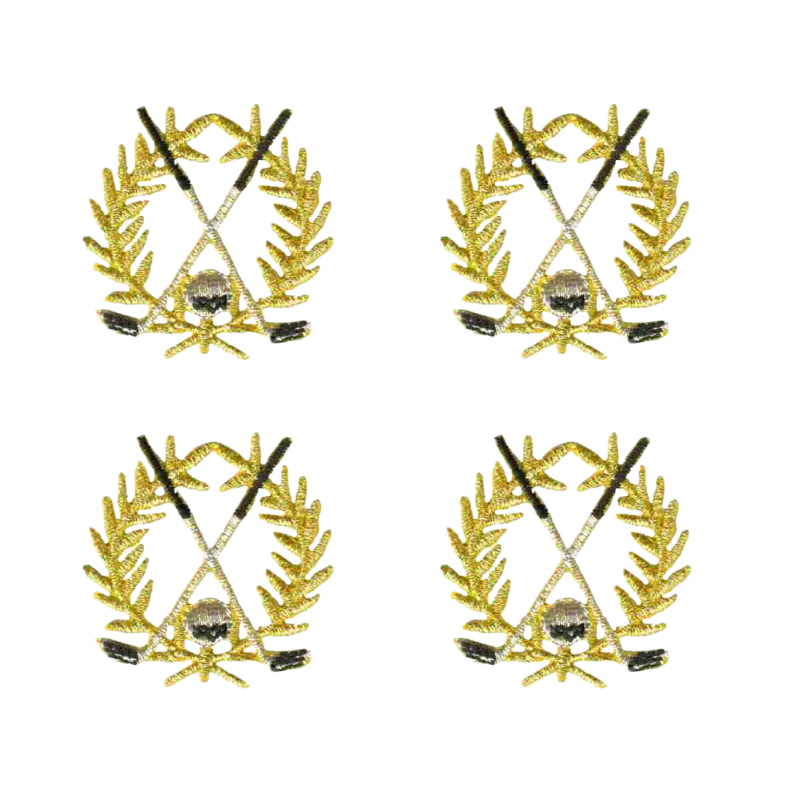 Golf Crest Patches (4-Pack) Sport Embroidered Iron on Patch Applique - Small