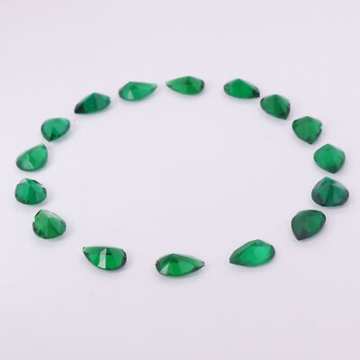 23 Ct./ 6 mm Pear Cut Faceted Green Amethyst Loose Gemstones 15 Pcs Lot