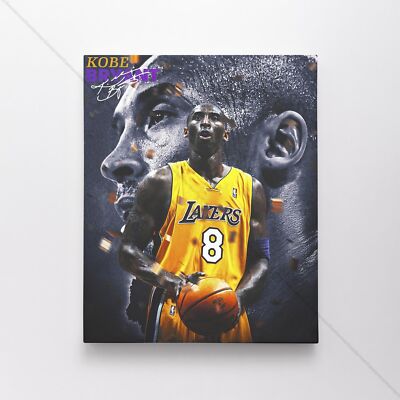 Kobe Bryant Poster Canvas LA Lakers NBA Basketball Black Mamba Art Print #3346