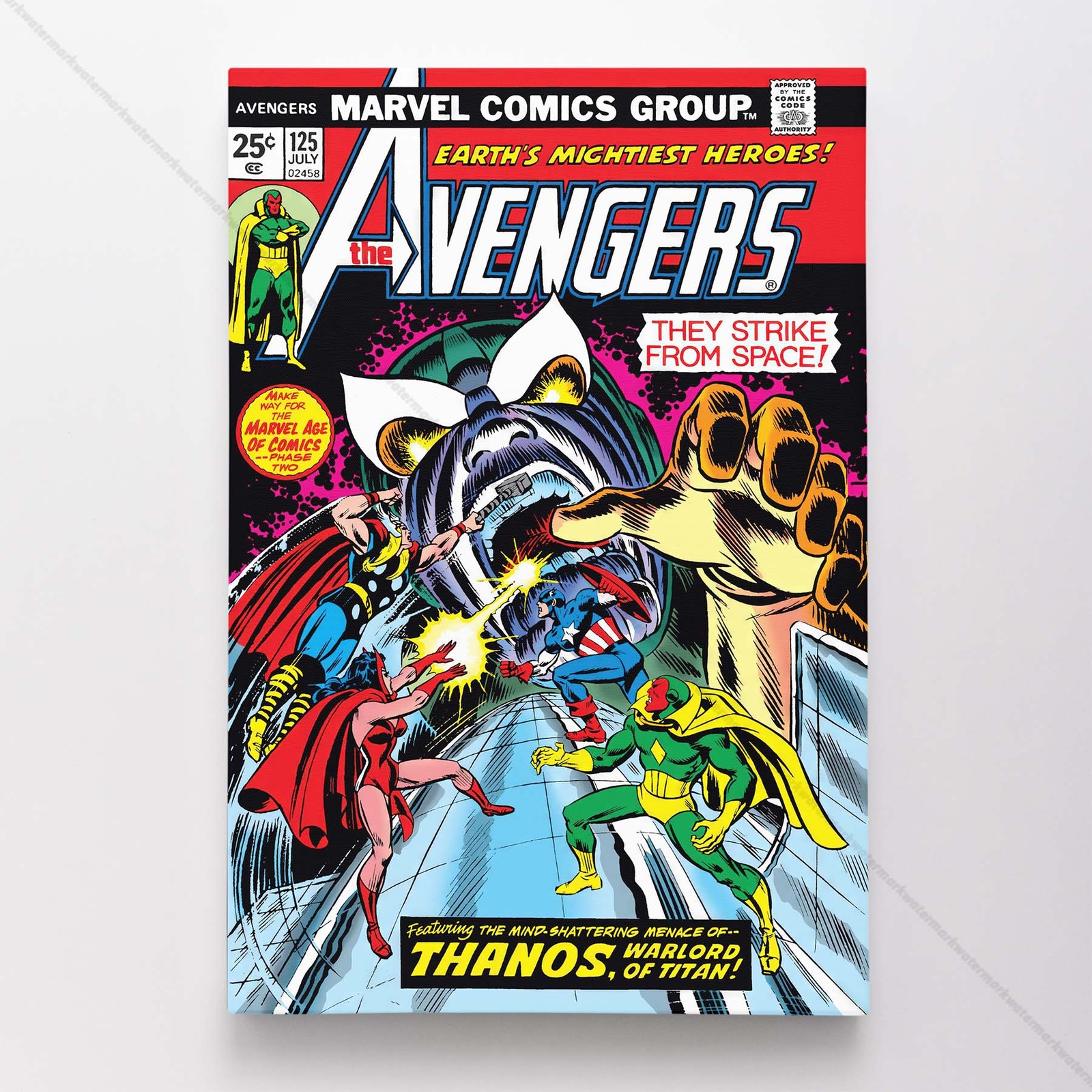 Avengers #125 Poster Canvas Mightiest Heroes Marvel Comic Book Art Print