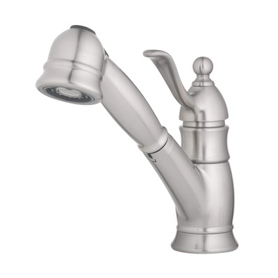 Aqua Vista 23-K81CO-BN-AV Singe Lever Kitchen Sink Faucet, Pull-Out Brushed N...