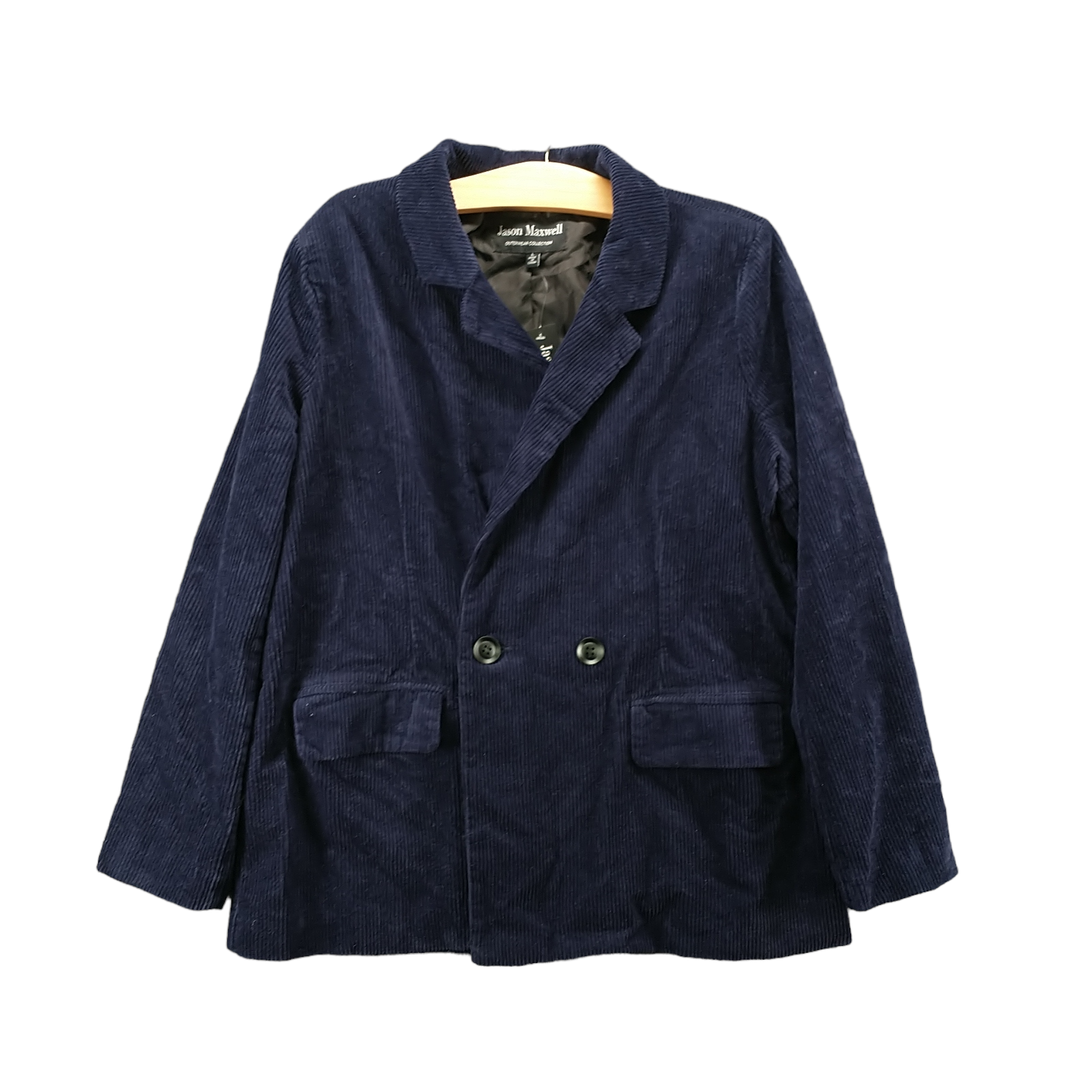 Jason Maxwell Double Breasted Corduroy Blazer Jacket Large Blue