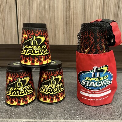 Speed Stacks WSSA 12 Stacking Cups Black WIth Flames W/bag