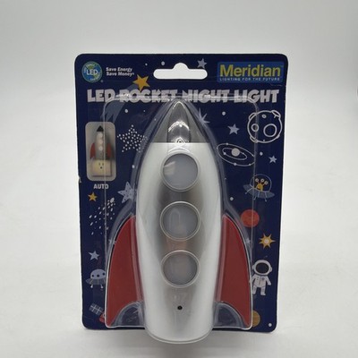 New & Sealed Meridian Auto LED Rocket Night Light Space Ship Kids Room Decor