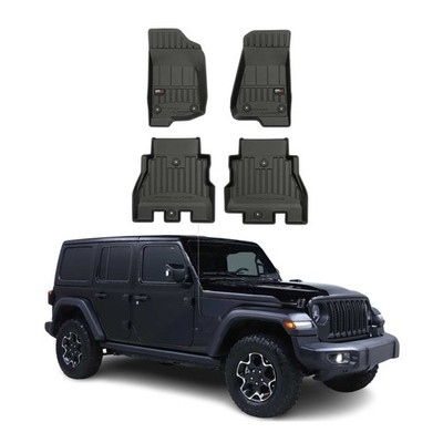 2018-2022 Jeep Wrangler Premium Floor Mats Liners Full Set All Weather Heavy Dut