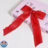 Red And Pink 5.5″Satin Ruffle Tassel Hair Bows, Big Bowknot Clips With Long Tail, Valentine's Wedding Hair Accessories For Women Girls Set Of 2
