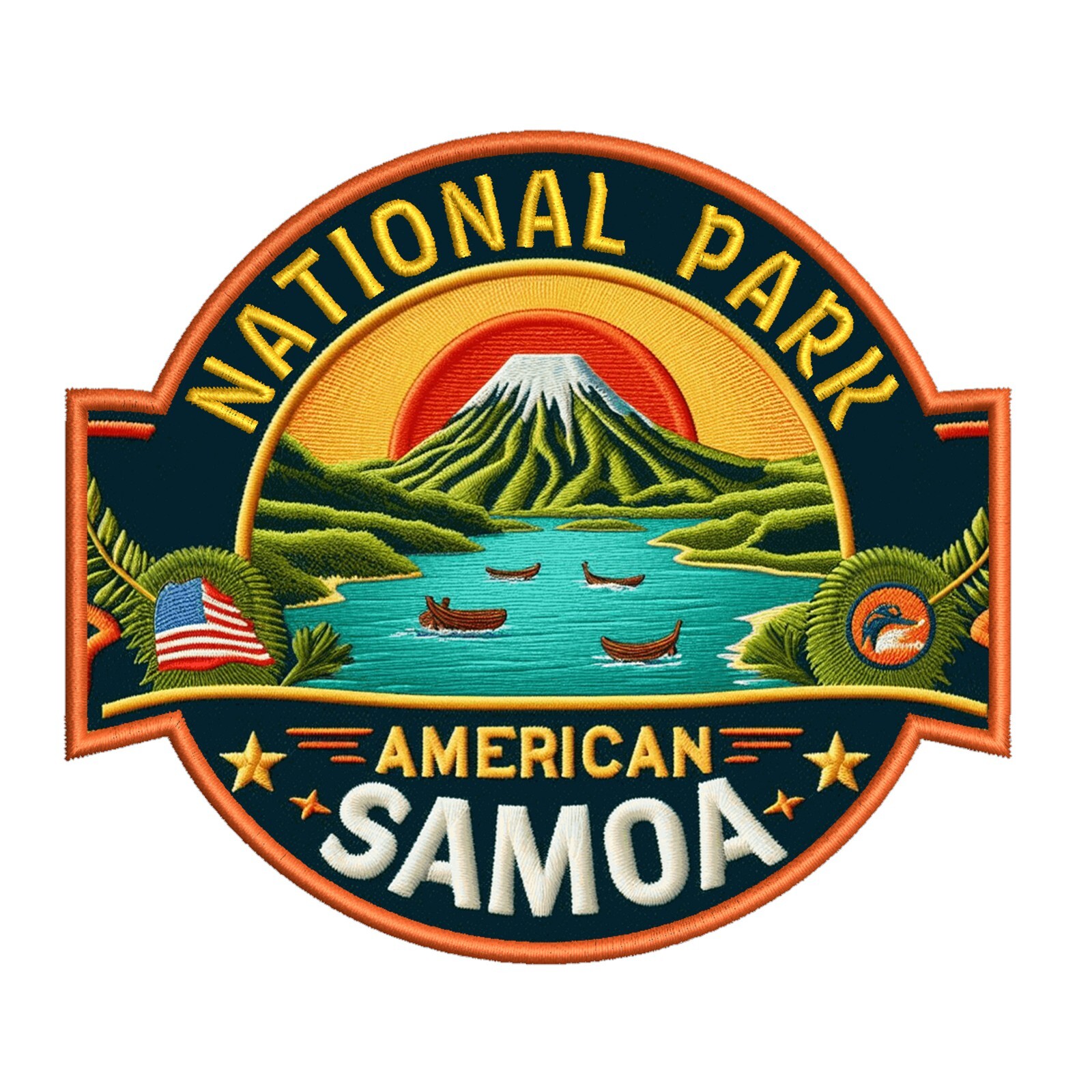 American Samoa National Park Travel Patch Iron-on Applique Nature Badge Souvenir