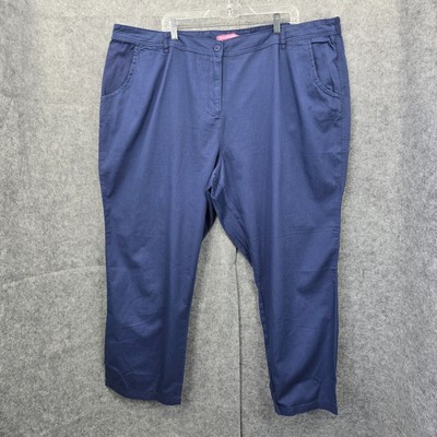 Woman Within Capri Pants Womens Plus Size 30W Blue Lightweight Natural Fit NWOT