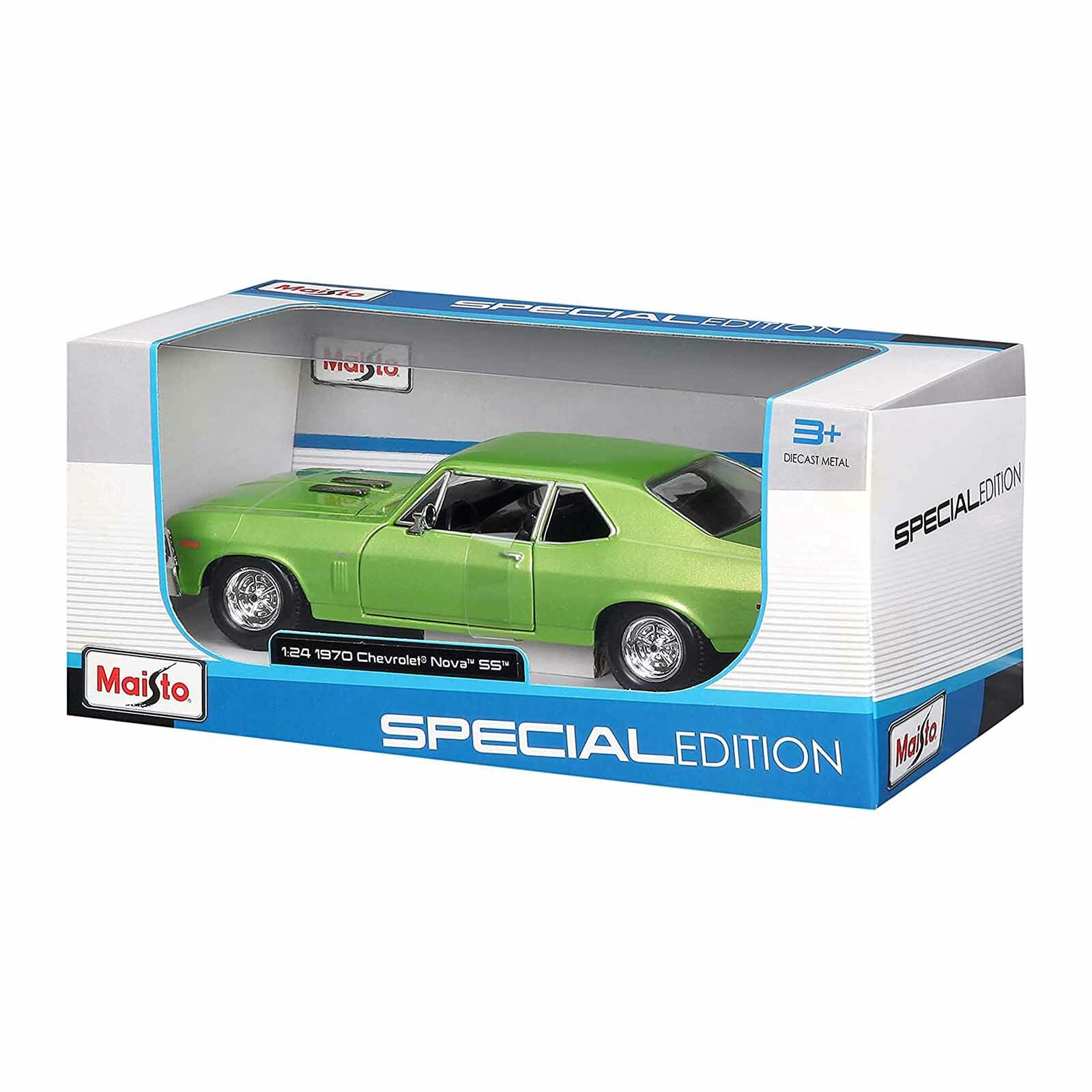 Maisto Special Edition 1970 Chevrolet Nova SS Lime Green 1:24, Новый автомобиль, изготовленный на заказ