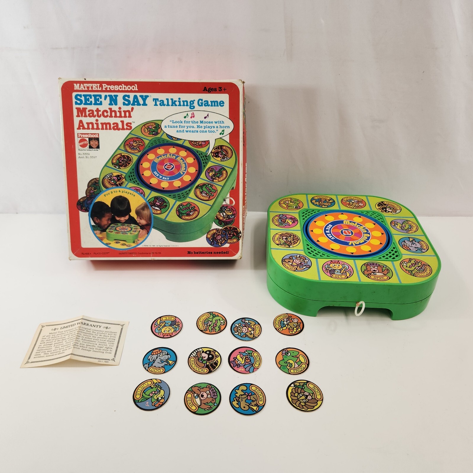 1980 Matchin' Animals See'N Say Talking Board Game Mattel Vtg Doesn't Talk