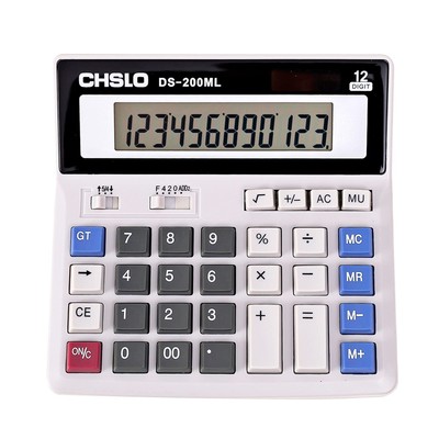 Desk Calculator12 Digit Desktop Basic Jumbo Adding Machine Accounting Simple