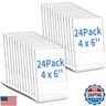 24 Pack Acrylic Sign Holder Slant Back Plastic Paper Display Stand Clear Table Top Sign Holders for Office Home Store Restaurant(4 x 6 Inch)