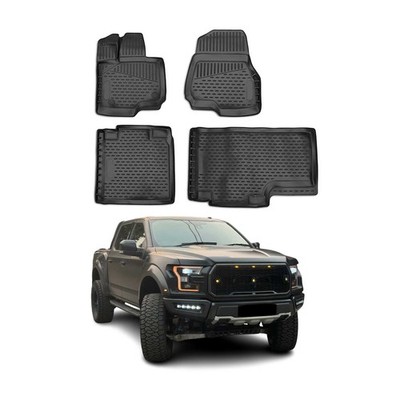 OMAC Floor Mats Liner for Ford F-150 SuperCrew Extended Cab 2015-2020 4Pcs