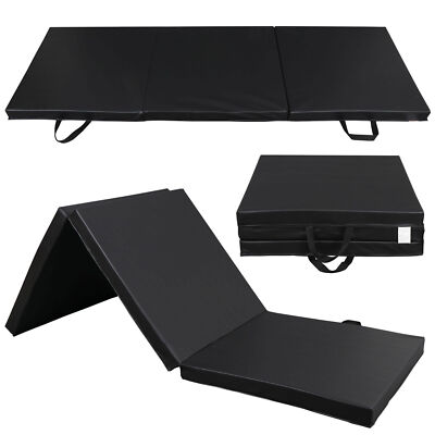 2'' Thick Tri-fold Folding Gym Exercise Mat Gymnastics Mat with Handles 4 Colors