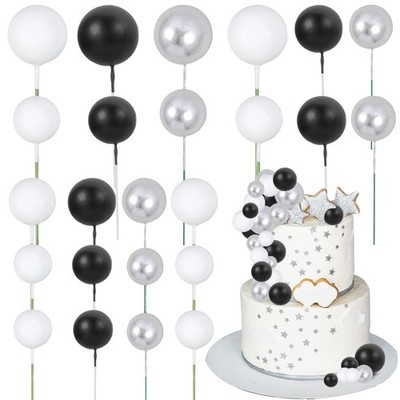 Gyufise 30Pcs Balls Cake Toppers Ball Cake Picks Ball Shaped Cupcake Toppers ...