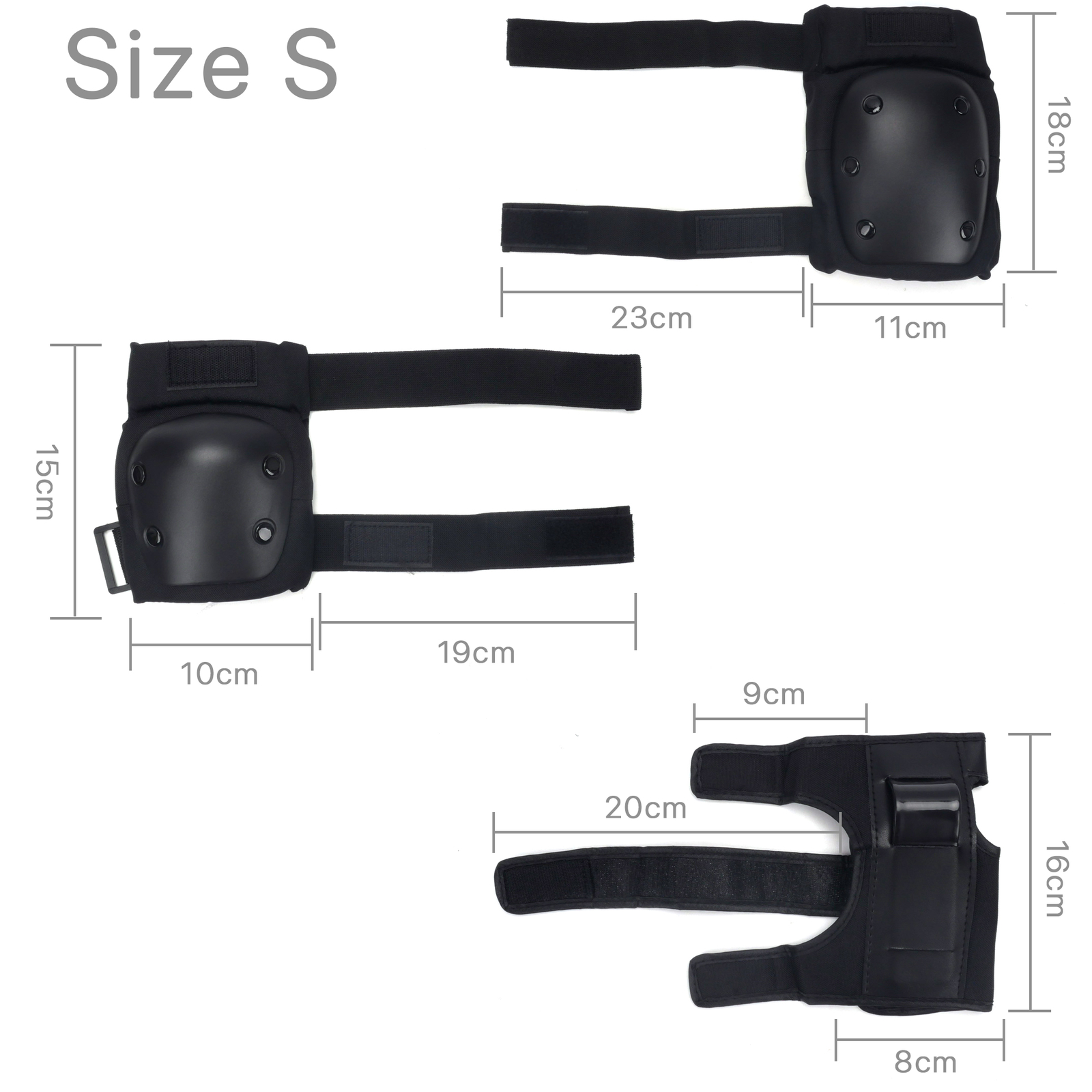 6 Pcs Wrist Elbow Knee Pads Skate Bike Skateboard Protective Gear S/M/L/XL