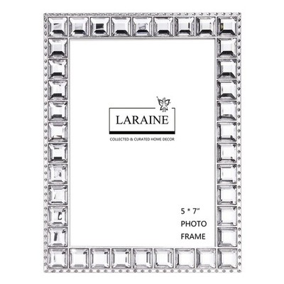 LARAINE Picture Photo Frame 5x7 Clear Crystal Metal