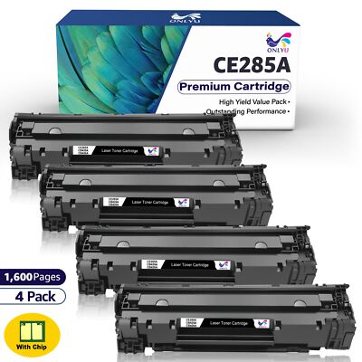 4x Black CE285A 85A Ink Toner Cartridge for HP LaserJet P1102w M1217nfw M1212nf