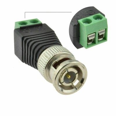 BNC Male Plug CCTV Video Balun with Screw Connectors [Single Unit]