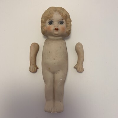 Vintage Bisque Doll Frozen Charlotte 7  Japan Needs Restrung Some Dirt Wear